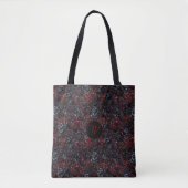 Gothic Black Cat & Dark Flowers Pattern Monogram トートバッグ (正面)