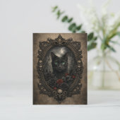 Gothic Black Cat Postcard - Dark Victorian ポストカード (スタンド正面)