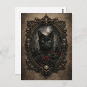 Gothic Black Cat Postcard - Dark Victorian ポストカード (正面/裏面)