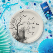 Gothic Black Cat Spooky Halloween ペーパープレート (パーティー)