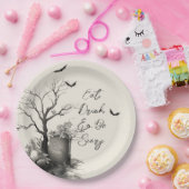 Gothic Black Cat Spooky Halloween ペーパープレート (パーティー)