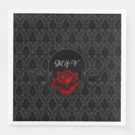 Gothic Black Damask Rose Wedding