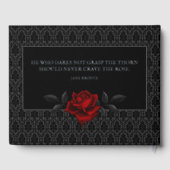 Gothic Black Damask Rose Wedding ゲストブック (裏面)