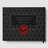 Gothic Black Damask Rose Wedding ゲストブック (裏面)