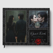 Gothic Black Damask Rose Wedding ゲストブック (正面)
