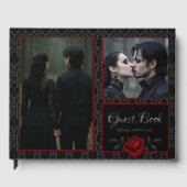 Gothic Black Damask Rose Wedding ゲストブック (正面)
