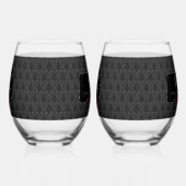 Gothic Black Damask Rose Wedding ステムなしワイングラス (右)