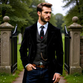 Gothic Black Damask Rose Wedding ネクタイ