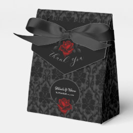 Gothic Black Damask Rose Wedding フェイバーボックス