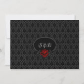 Gothic Black Damask Rose Wedding Invitation 招待状 (裏面)