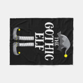 Gothic Black Elf Matching Family Group Christmas P フリースブランケット (正面(横))