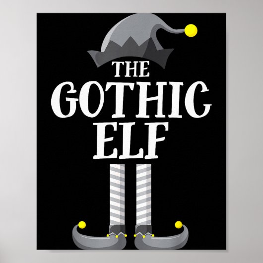 Gothic Black Elf Matching Family Group Christmas P ポスター (正面)