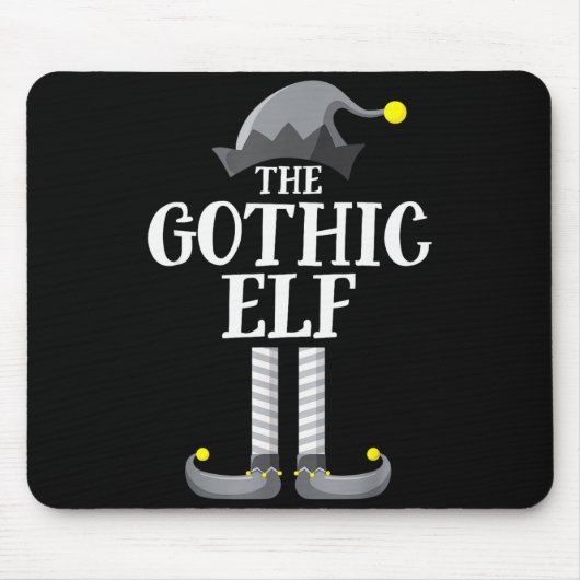 Gothic Black Elf Matching Family Group Christmas P マウスパッド (正面)