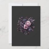 Gothic Black Floral Save the Date Card 招待状 (裏面)
