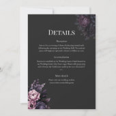 Gothic Black Floral Wedding Details Card 招待状 (正面)