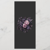 Gothic Black Floral Wedding Menu Card メニュー (裏面)
