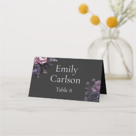 Gothic Black Floral Wedding Place Cards プレイスカード