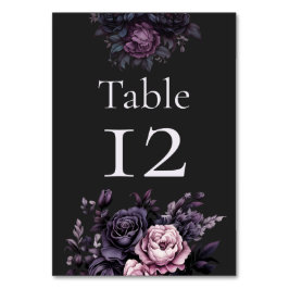 Gothic Black Floral Wedding Table Numbers テーブルナンバー