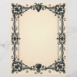 Gothic Black Heart Stationery Paper レターヘッド