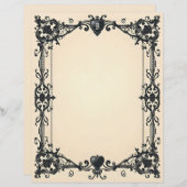 Gothic Black Heart Stationery Paper レターヘッド (正面/裏面)