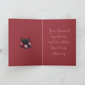 Gothic Black Petals and Spider Web Dark Valentine カード (内部)