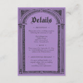 Gothic Black Purple Medieval Until Death Wedding エンクロージャーカード (正面)