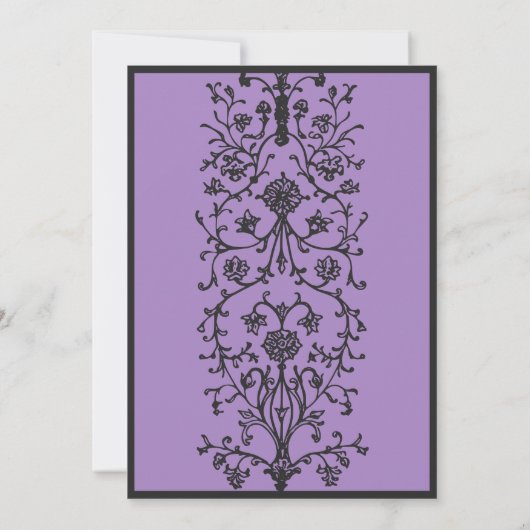 Gothic Black Purple Medieval Until Death Wedding 招待状 (裏面)