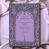 Gothic Black Purple Medieval Until Death Wedding 招待状