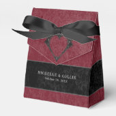 Gothic Black Raven & Black Roses Wine Wedding フェイバーボックス (正面サイド)