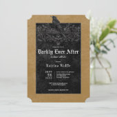 Gothic Black Raven & Roses Gold Bridal Shower 招待状 (スタンド正面)