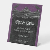 Gothic Black Raven & Roses Purple Wedding Gifts 台座サイン (正面)