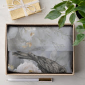 Gothic Black Raven White Flowers  薄葉紙 (ギフト)