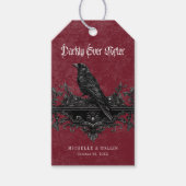 Gothic Black Raven Wine Darkly Ever After Wedding ギフトタグ (正面)