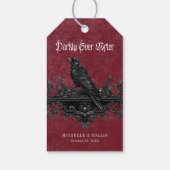 Gothic Black Raven Wine Darkly Ever After Wedding ギフトタグ (裏面)