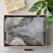 Gothic Black Ravens & White Flowers  薄葉紙 (ギフト)