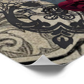 Gothic Black Roses Raven Art ポスター (角)