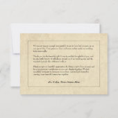 Gothic Black Tan Parchment Filigree Heart Wedding サンキューカード (裏面)