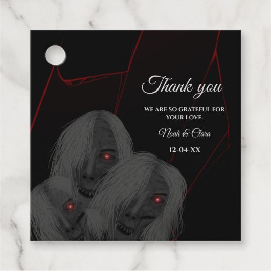 Gothic Black White Ghosts - Dark Moody Halloween  フェイバータグ (正面)