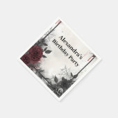 Gothic Blood Roses Birthday スタンダードカクテルナプキン (角)