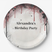 Gothic Blood Roses Birthday ペーパープレート (正面)
