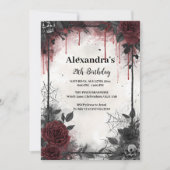 Gothic Blood Roses Birthday 招待状 (正面)