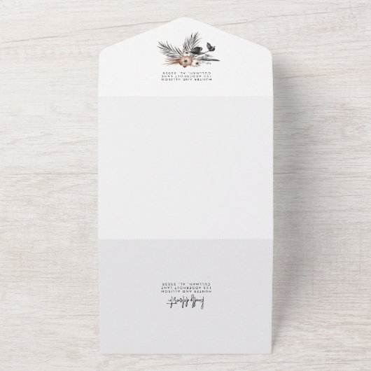 Gothic Boho All in One Wedding Invite オールインワン招待状 (外側)