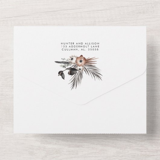 Gothic Boho All in One Wedding Invite オールインワン招待状 (裏面)