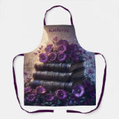 Gothic Book Purple Floral エプロン (正面)