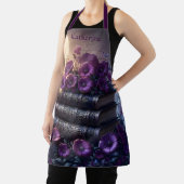 Gothic Book Purple Floral エプロン (インサイチュ)
