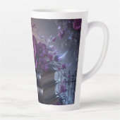 Gothic Book Purple Floral カフェラテマグ (右)