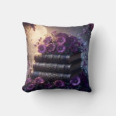 Gothic Book Purple Floral クッション (正面)