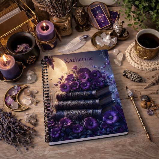 Gothic Book Purple Floral ノートブック