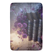 Gothic Book Purple Floral バスマット (正面縦)