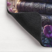 Gothic Book Purple Floral マウスパッド (コーナー)